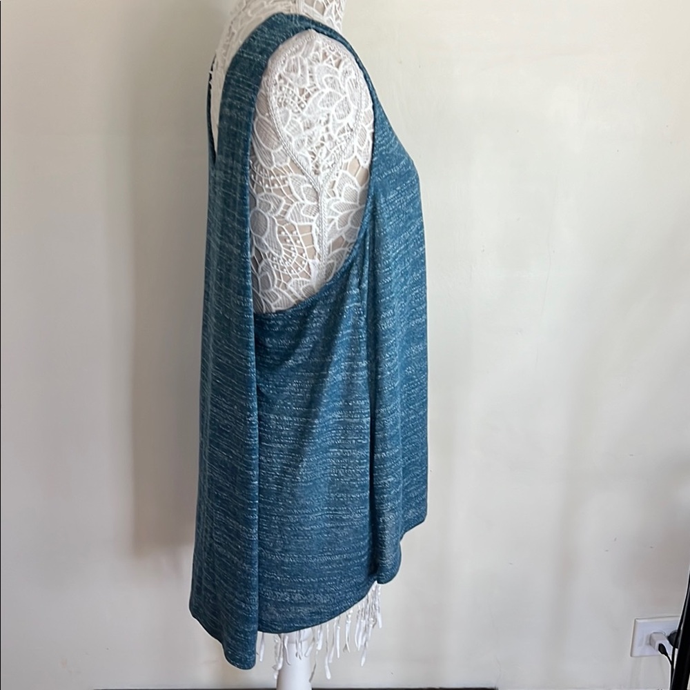 Infinity Raine Asymmetrical Blue Tank Top - Picture 6 of 9